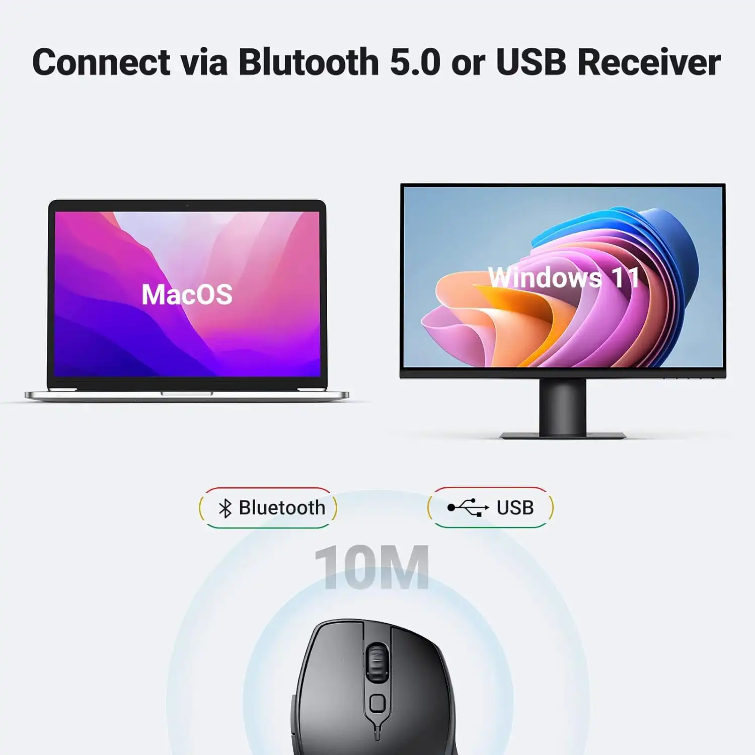 ماوس بی سیم یوگرین UGREEN Wireless Mouse 2.4G UM101 4 ماوس بی سیم یوگرین UGREEN Wireless Mouse 2.4G UM101 - Image 4