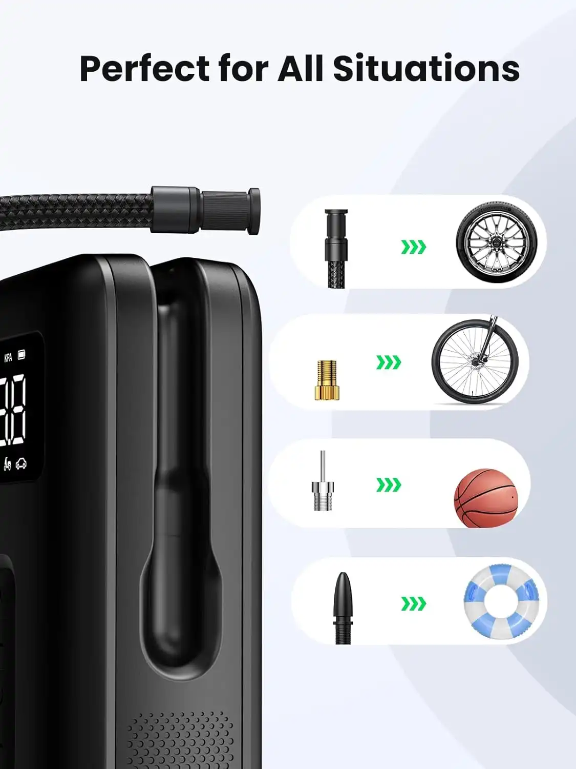 پمپ باد یوگرین UGREEN Portable Electric Air Pump 150PSI CD259 4 پمپ باد یوگرین UGREEN Portable Electric Air Pump 150PSI CD259 - Image 4