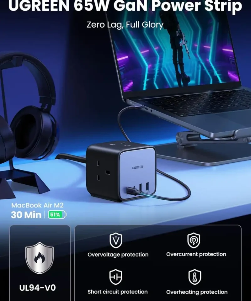 شارژر رومیزی یوگرین UGREEN 65W USB-C Charging Station CD268 EU 17 شارژر رومیزی یوگرین UGREEN 65W USB-C Charging Station CD268 EU - Image 9
