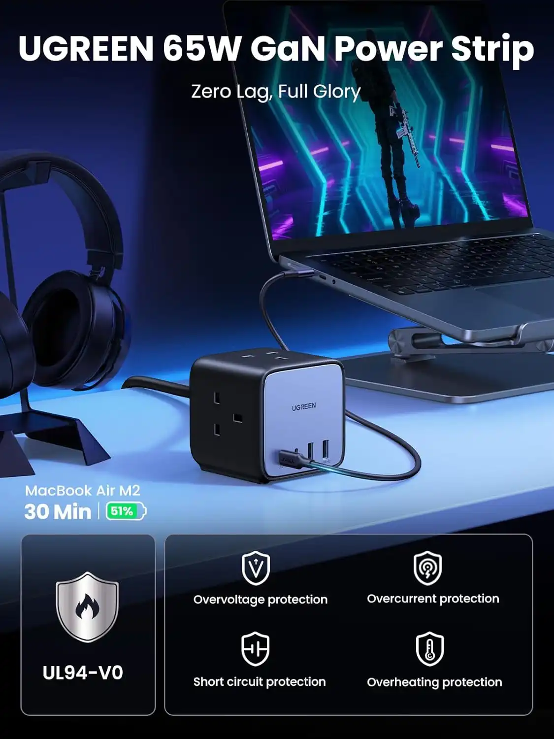 شارژر رومیزی یوگرین UGREEN 65W USB-C Charging Station CD268 EU 9 شارژر رومیزی یوگرین UGREEN 65W USB-C Charging Station CD268 EU - Image 9
