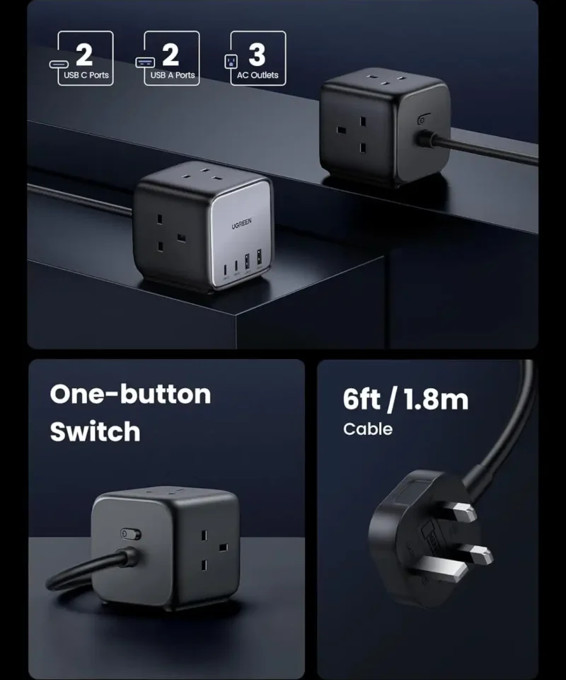 شارژر رومیزی یوگرین UGREEN 65W USB-C Charging Station CD268 UK 16 شارژر رومیزی یوگرین UGREEN 65W USB-C Charging Station CD268 UK - Image 7