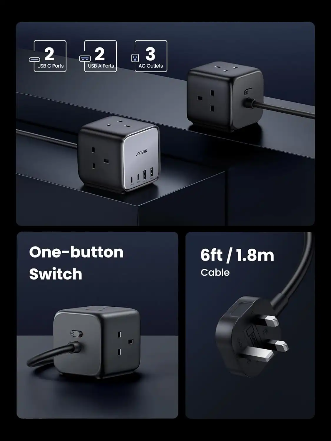 شارژر رومیزی یوگرین UGREEN 65W USB-C Charging Station CD268 UK 7 شارژر رومیزی یوگرین UGREEN 65W USB-C Charging Station CD268 UK - Image 7