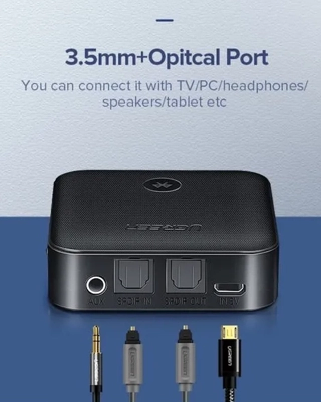 فرستنده و گیرنده یوگرین UGREEN Bluetooth aptX Transmitter Receiver CM144 13 فرستنده و گیرنده یوگرین UGREEN Bluetooth aptX Transmitter Receiver CM144 - Image 13