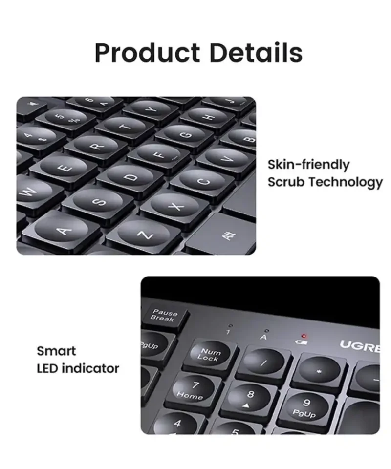 کیبورد بی سیم یوگرین Ugreen Wireless Keyboard KU004 11 کیبورد بی سیم یوگرین Ugreen Wireless Keyboard KU004 - Image 3