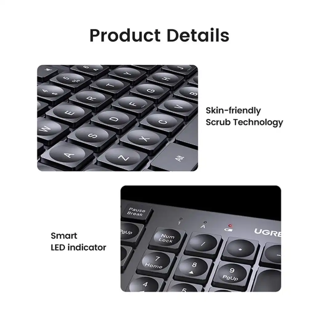 کیبورد بی سیم یوگرین Ugreen Wireless Keyboard KU004 3 کیبورد بی سیم یوگرین Ugreen Wireless Keyboard KU004 - Image 3