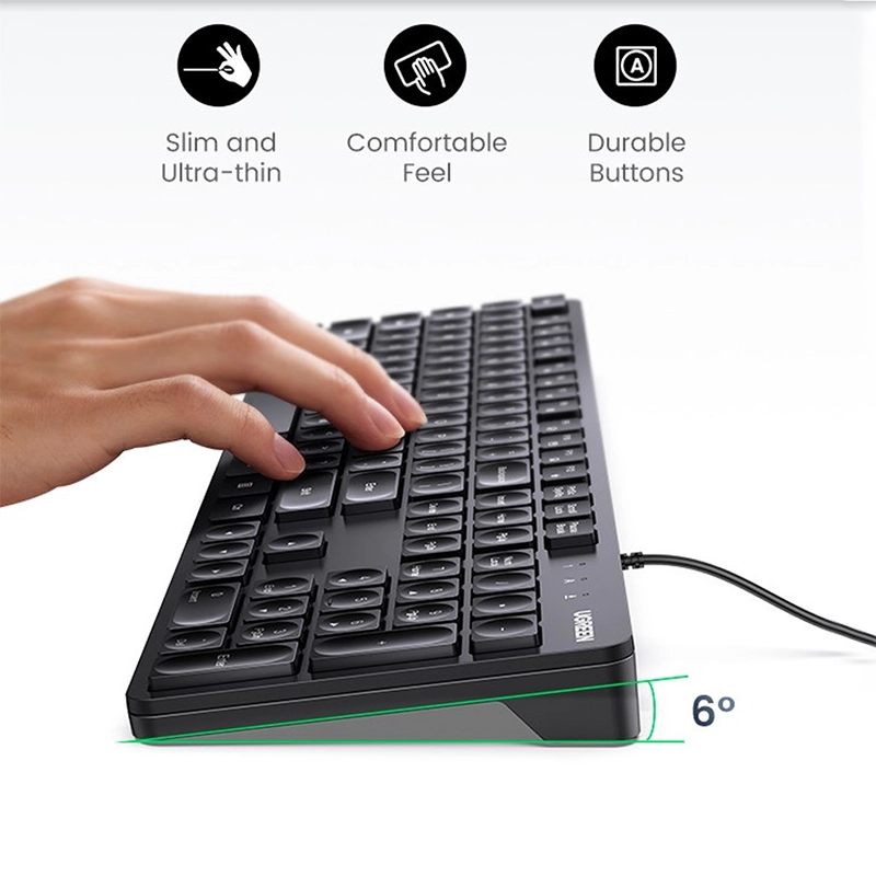 کیبورد سیمی یوگرین Ugreen wired Keyboard KU004 3 کیبورد سیمی یوگرین Ugreen wired Keyboard KU004 - Image 3