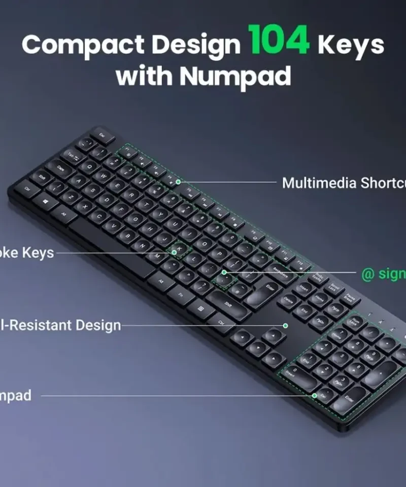 کیبورد بی سیم یوگرین Ugreen Wireless Keyboard KU004 17 کیبورد بی سیم یوگرین Ugreen Wireless Keyboard KU004 - Image 9
