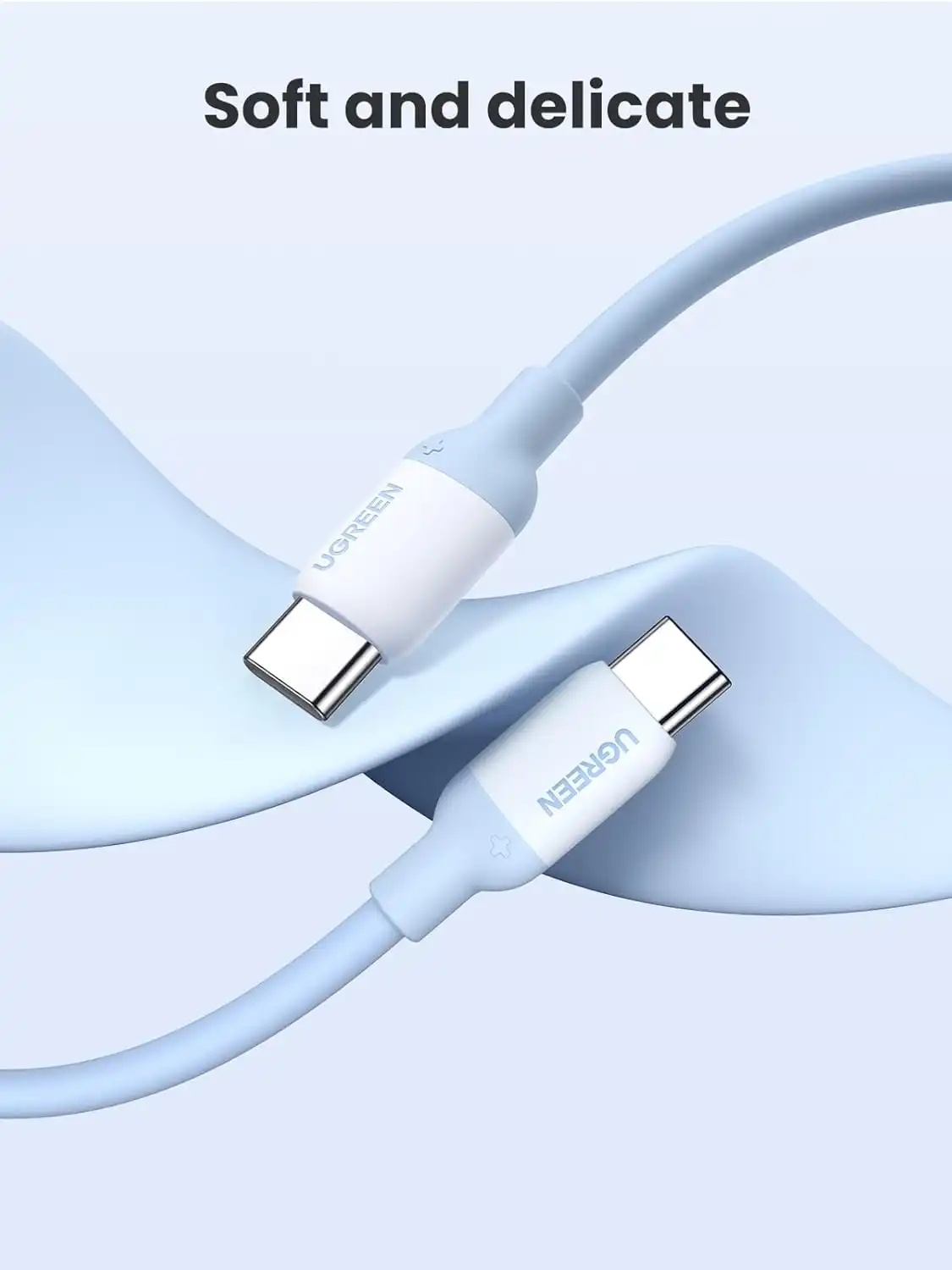کابل 1 متر یوگرین UGREEN USB C to USB C Silicone 1m Cable US563 2 کابل 1 متر یوگرین UGREEN USB C to USB C Silicone 1m Cable US563 - Image 2
