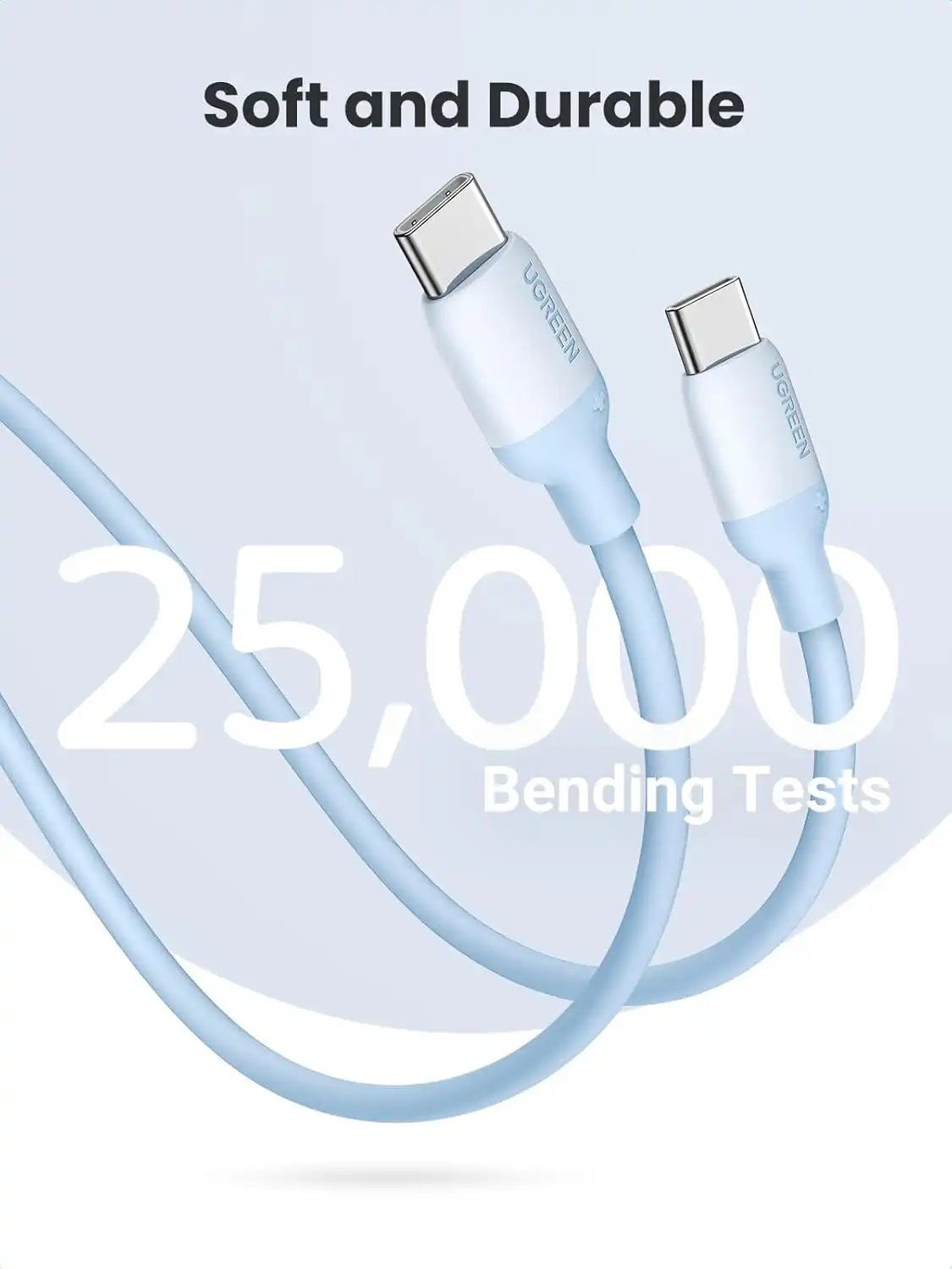 کابل 1 متر یوگرین UGREEN USB C to USB C Silicone 1m Cable US563 3 کابل 1 متر یوگرین UGREEN USB C to USB C Silicone 1m Cable US563 - Image 3