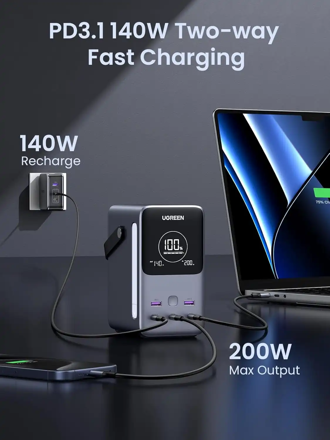 پاوربانک 48000 میلی آمپر یوگرین مدل PB770 4 پاوربانک 48000 میلی آمپر یوگرین مدل PB770 - Image 4