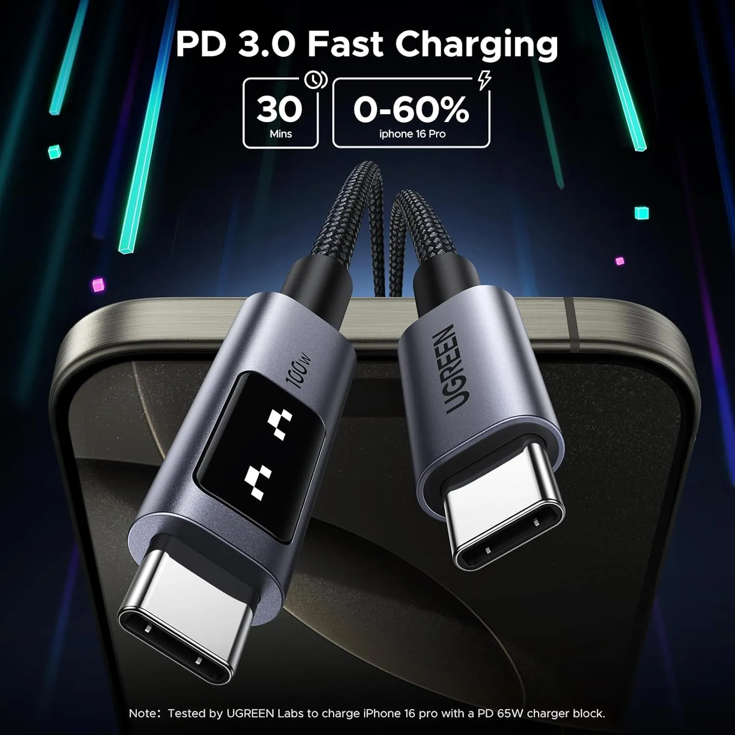 کابل شارژ 1 متر یوگرین UGREEN Uno 100W USB C to USB C 100CM Cable L509 3 کابل شارژ 1 متر یوگرین UGREEN Uno 100W USB C to USB C 100CM Cable L509 - Image 3