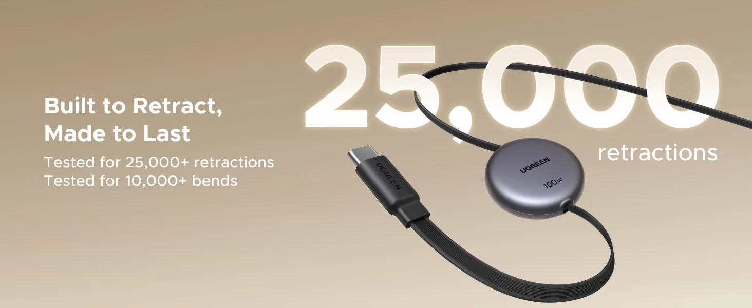 کابل شارژ 1 متر یوگرین UGREEN 100W Nexode Retractable USB C Cable L531 15 L531 10