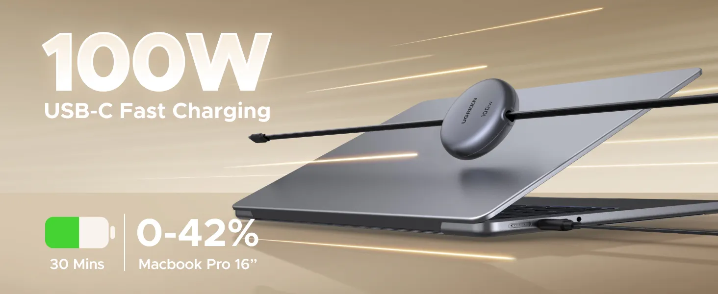 کابل شارژ 1 متر یوگرین UGREEN 100W Nexode Retractable USB C Cable L531 14 L531 11