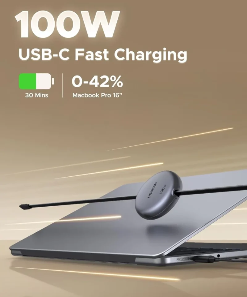 یوگرین استور 15 Alternative view of کابل شارژ 1 متر یوگرین UGREEN 100W Nexode Retractable USB C Cable L531