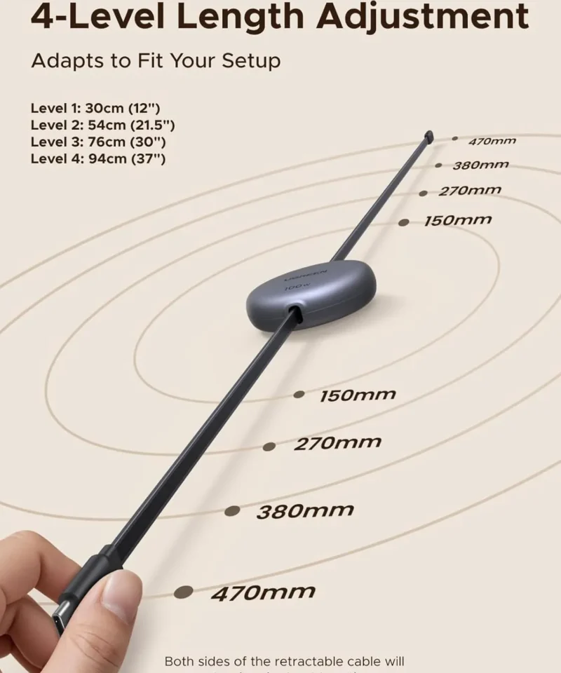 کابل شارژ 1 متر یوگرین UGREEN 100W Nexode Retractable USB C Cable L531 8 کابل شارژ 1 متر یوگرین UGREEN 100W Nexode Retractable USB C Cable L531 - Image 3