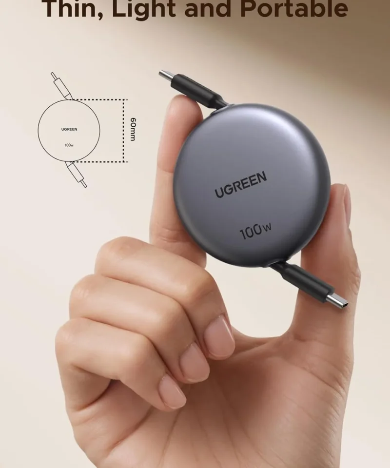 کابل شارژ 1 متر یوگرین UGREEN 100W Nexode Retractable USB C Cable L531 10 کابل شارژ 1 متر یوگرین UGREEN 100W Nexode Retractable USB C Cable L531 - Image 5