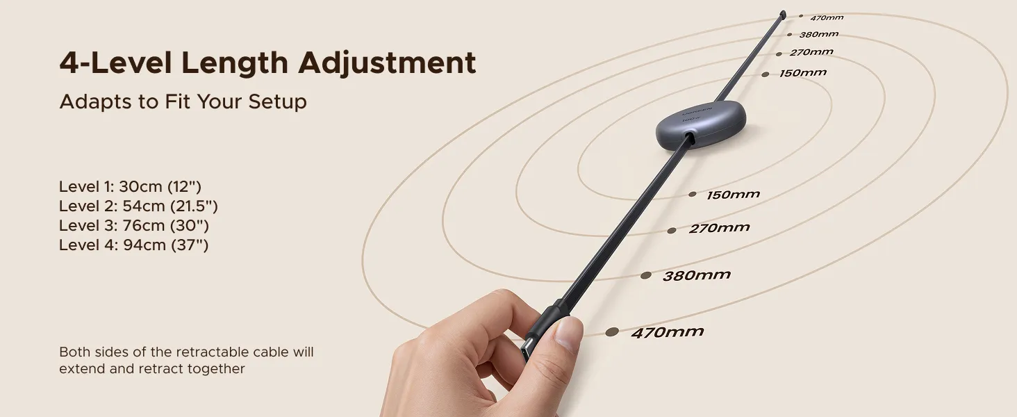 کابل شارژ 1 متر یوگرین UGREEN 100W Nexode Retractable USB C Cable L531 13 L531 9
