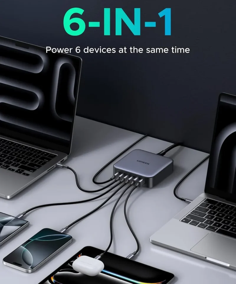 یوگرین استور 25 Alternative view of شارژر رومیزی ۲۰۰ وات یوگرین UGREEN Nexode 200W GaN Desktop Charger CD271