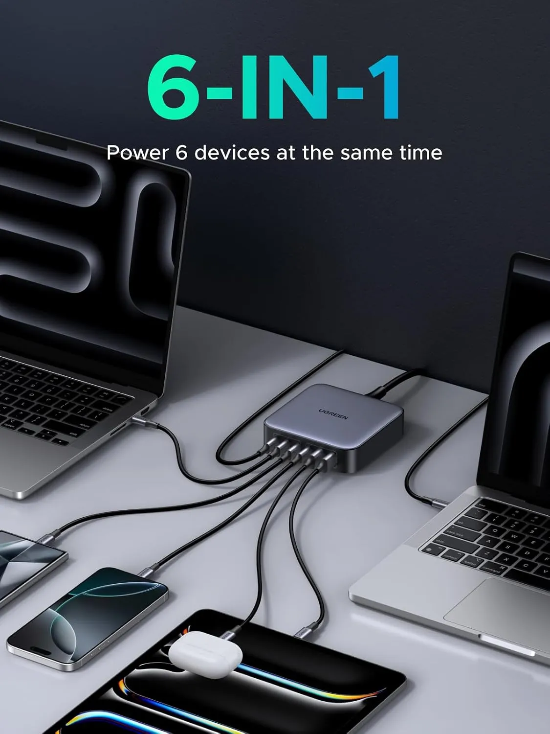 شارژر رومیزی ۲۰۰ وات یوگرین UGREEN Nexode 200W GaN Desktop Charger CD271 2 شارژر رومیزی ۲۰۰ وات یوگرین UGREEN Nexode 200W GaN Desktop Charger CD271 - Image 2