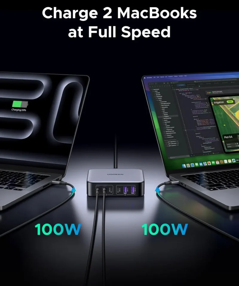 شارژر رومیزی ۲۰۰ وات یوگرین UGREEN Nexode 200W GaN Desktop Charger CD271 12 شارژر رومیزی ۲۰۰ وات یوگرین UGREEN Nexode 200W GaN Desktop Charger CD271 - Image 5