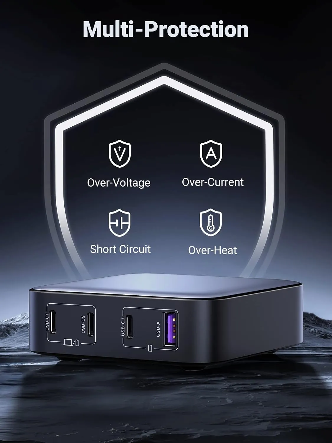 شارژر رومیزی 100 وات یوگرین UGREEN Nexode 100W GaN CD328 7 شارژر رومیزی 100 وات یوگرین UGREEN Nexode 100W GaN CD328 - Image 7