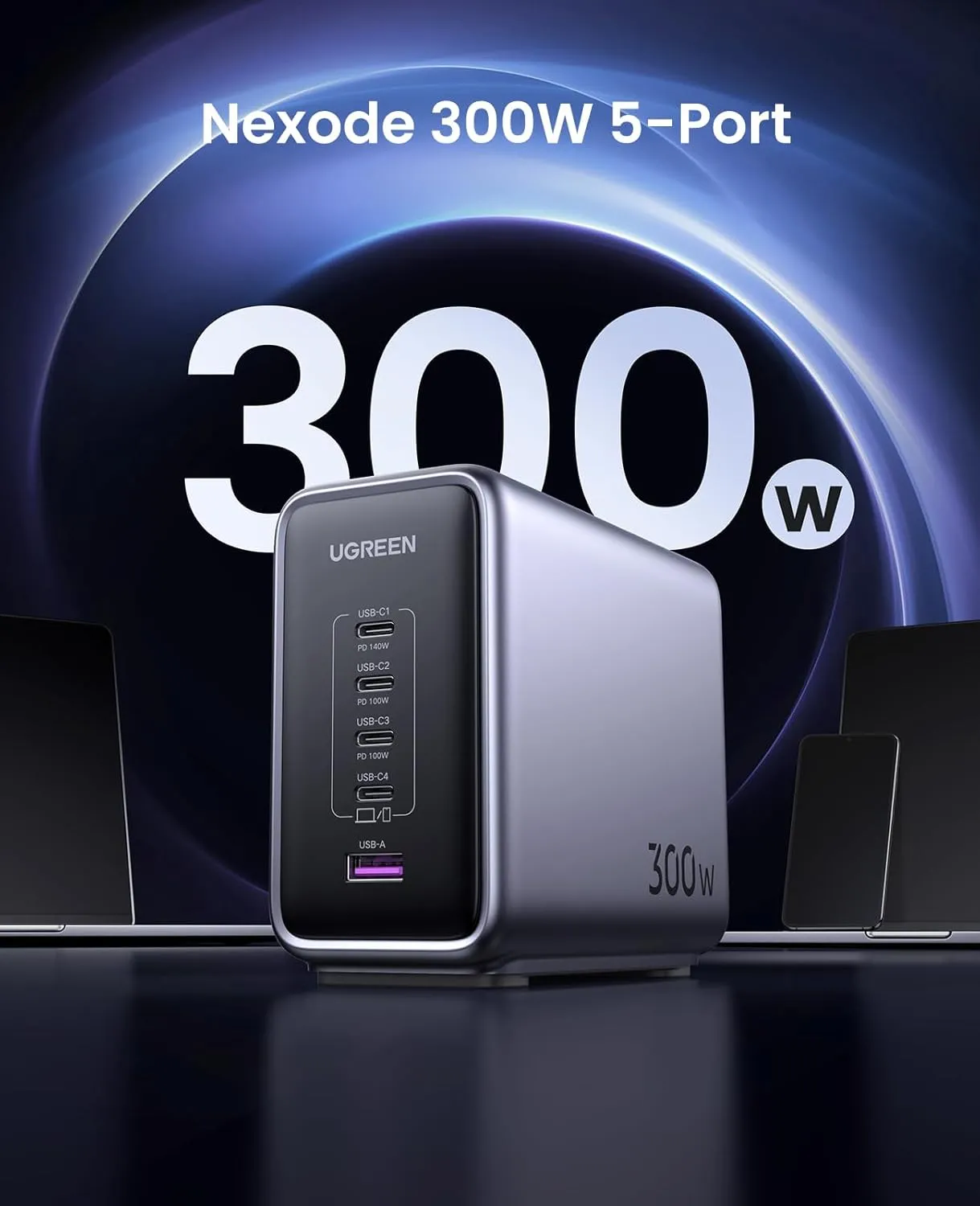 شارژر رومیزی ۳۰۰ وات یوگرین UGREEN Nexode 300W GaN Charging Station CD333 2 شارژر رومیزی ۳۰۰ وات یوگرین UGREEN Nexode 300W GaN Charging Station CD333 - Image 2