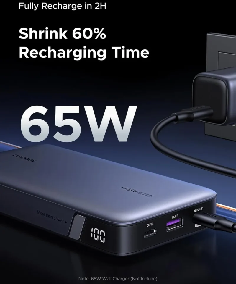 پاوربانک 25000 میلی آمپر یوگرین UGREEN Nexode 25000mAh 145W PB205 12 پاوربانک 25000 میلی آمپر یوگرین UGREEN Nexode 25000mAh 145W PB205 - Image 5