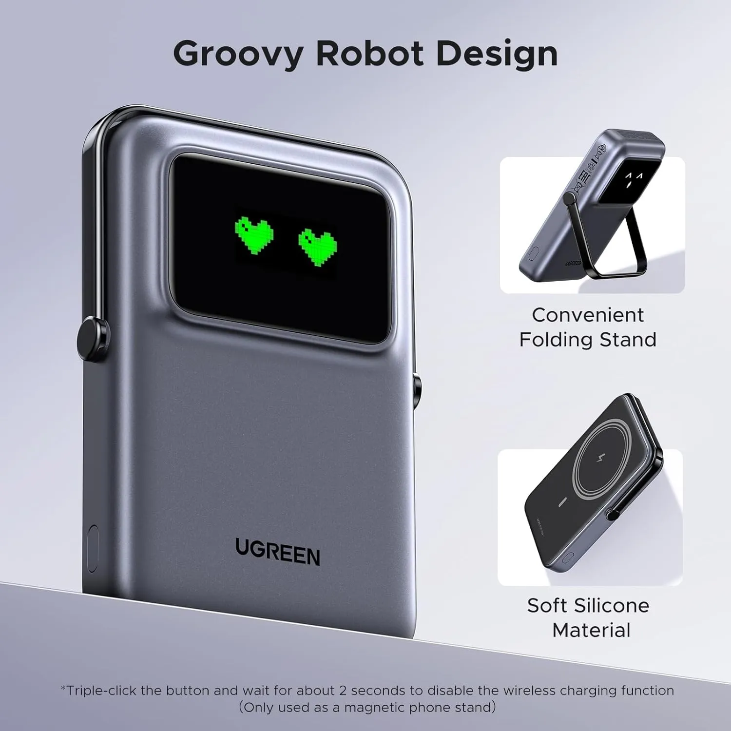 پاوربانک مگ سیف 10000 میلی آمپر یوگرین UGREEN Uno Series Magnetic Wireless Power Bank 10000mAh PB572 7 پاوربانک مگ سیف 10000 میلی آمپر یوگرین UGREEN Uno Series Magnetic Wireless Power Bank 10000mAh PB572 - Image 7
