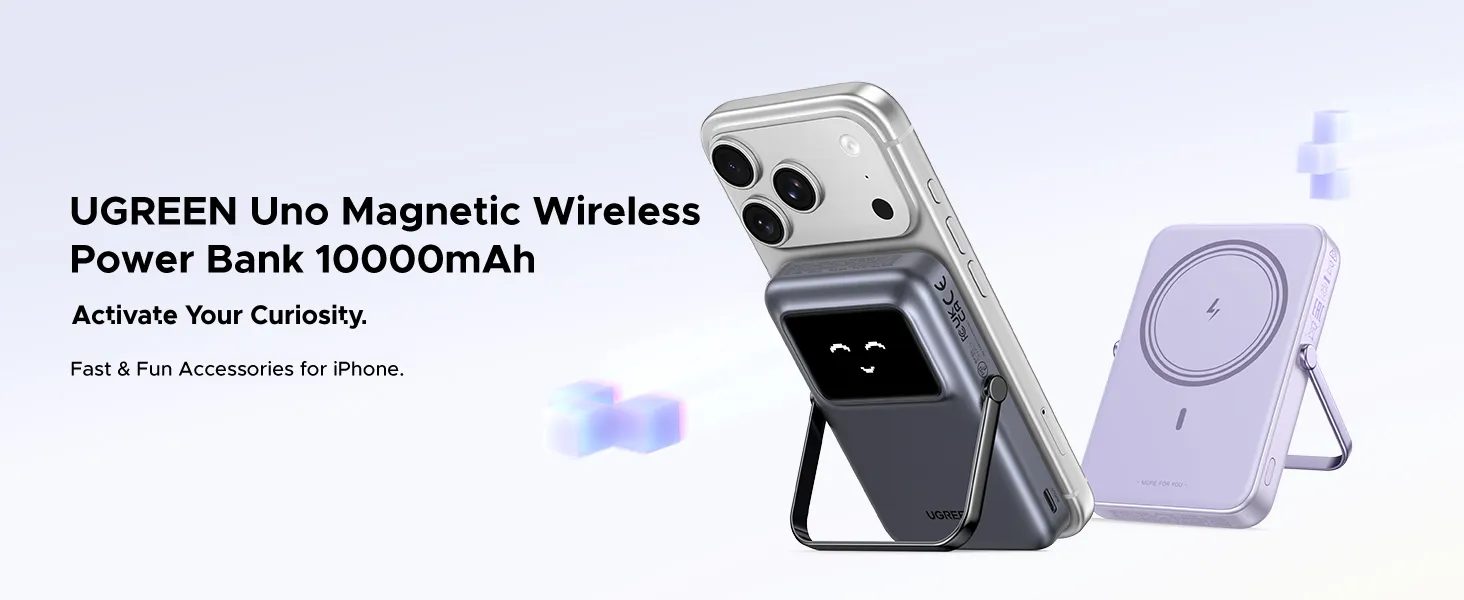 پاوربانک مگ سیف 10000 میلی آمپر یوگرین UGREEN Uno Series Magnetic Wireless Power Bank 10000mAh PB572 16 پاوربانک UGREEN Uno Magnetic Wireless Power Bank 10000mAh 20W