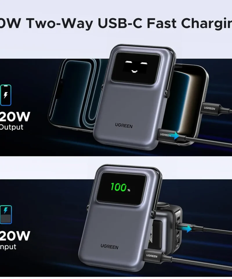 پاوربانک مگ سیف 10000 میلی آمپر یوگرین UGREEN Uno Series Magnetic Wireless Power Bank 10000mAh PB572 10 پاوربانک مگ سیف 10000 میلی آمپر یوگرین UGREEN Uno Series Magnetic Wireless Power Bank 10000mAh PB572 - Image 3