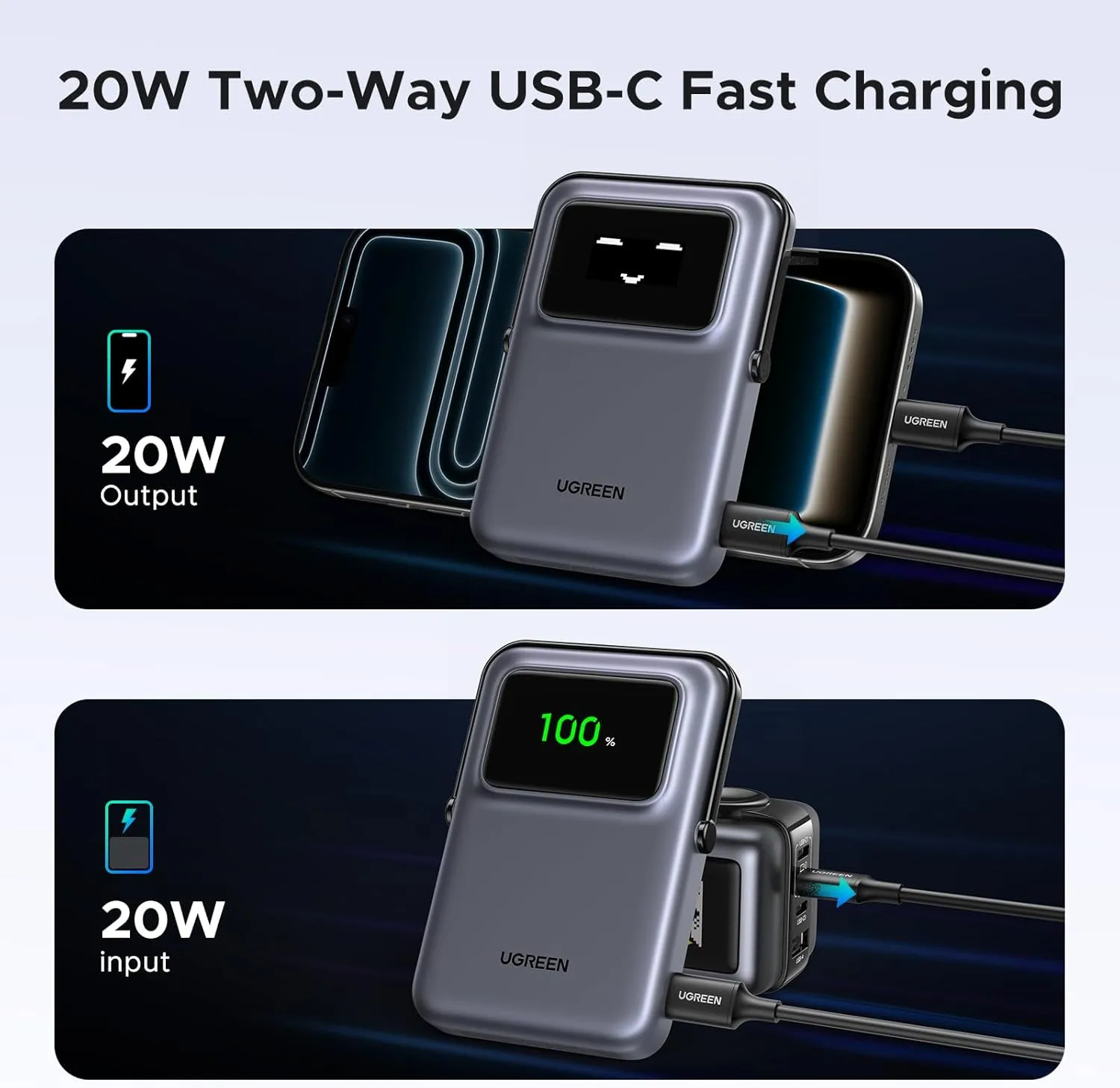 پاوربانک مگ سیف 10000 میلی آمپر یوگرین UGREEN Uno Series Magnetic Wireless Power Bank 10000mAh PB572 3 پاوربانک مگ سیف 10000 میلی آمپر یوگرین UGREEN Uno Series Magnetic Wireless Power Bank 10000mAh PB572 - Image 3