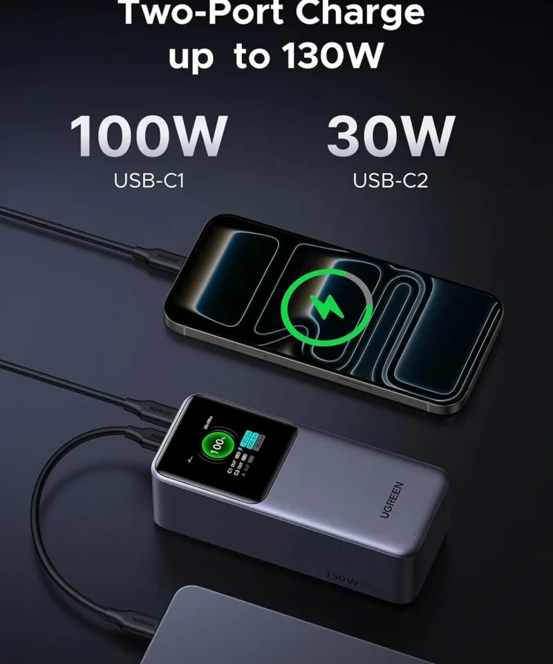 پاوربانک 20000 میلی آمپر یوگرین UGREEN Nexode Power Bank 20000mAh 130W PB721 10 پاوربانک 20000 میلی آمپر یوگرین UGREEN Nexode Power Bank 20000mAh 130W PB721 - Image 3