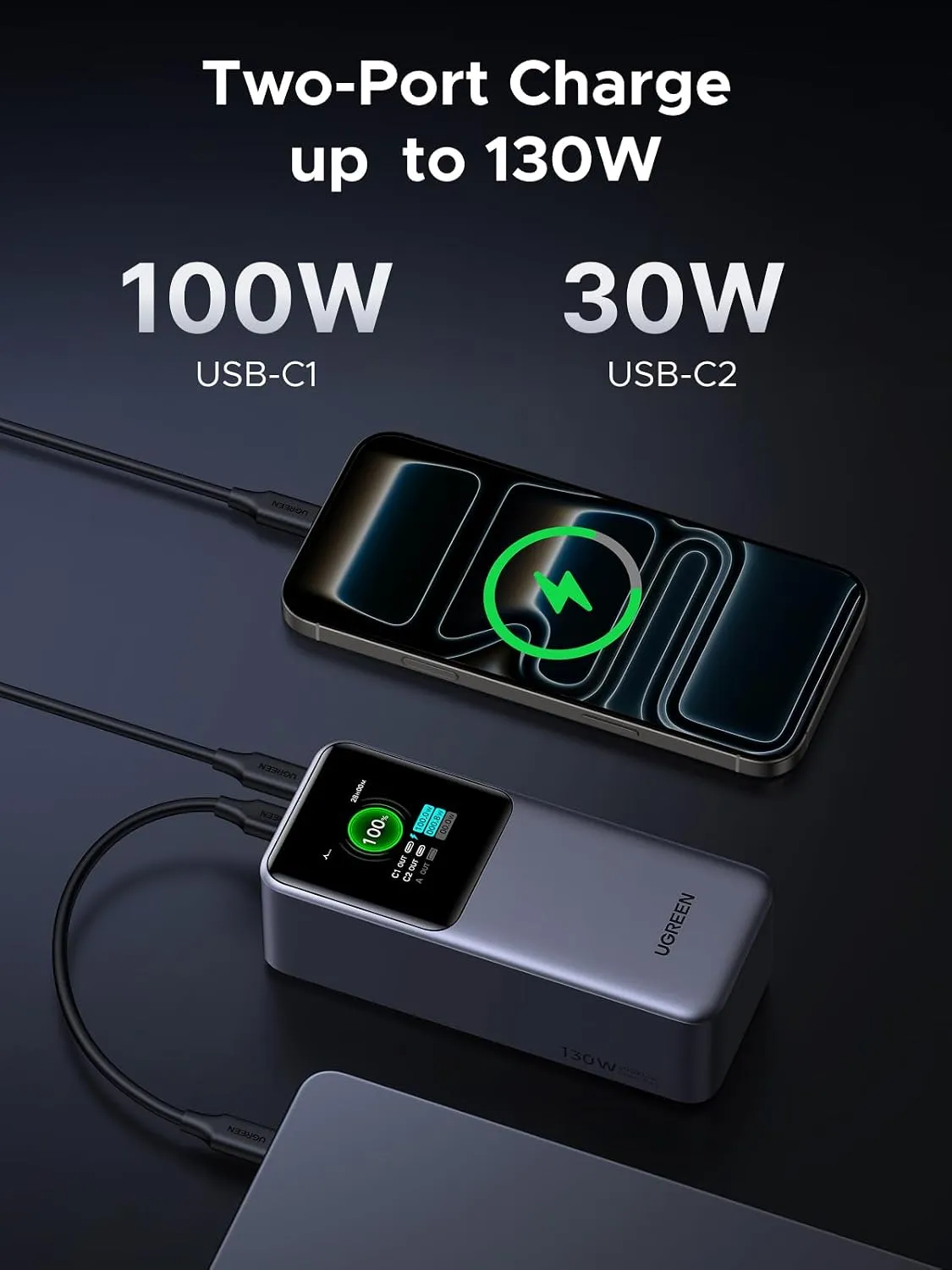 پاوربانک 20000 میلی آمپر یوگرین UGREEN Nexode Power Bank 20000mAh 130W PB721 3 پاوربانک 20000 میلی آمپر یوگرین UGREEN Nexode Power Bank 20000mAh 130W PB721 - Image 3