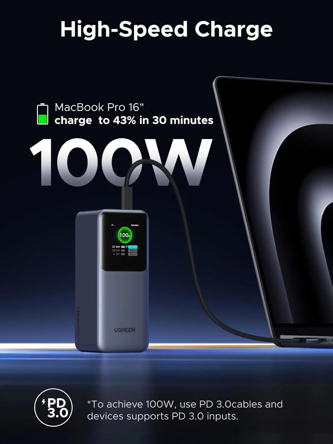 پاوربانک 20000 میلی آمپر یوگرین UGREEN Nexode Power Bank 20000mAh 130W PB721 5 پاوربانک 20000 میلی آمپر یوگرین UGREEN Nexode Power Bank 20000mAh 130W PB721 - Image 5