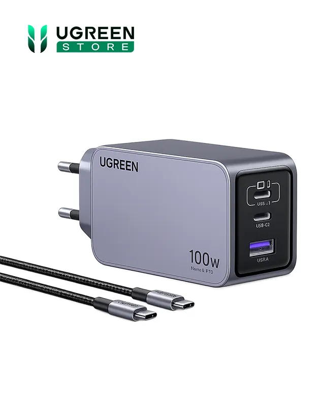 شارژر دیواری 100 وات یوگرین UGREEN Nexode Pro 100W GaN USB C Wall Charger X757 + کابل USB C