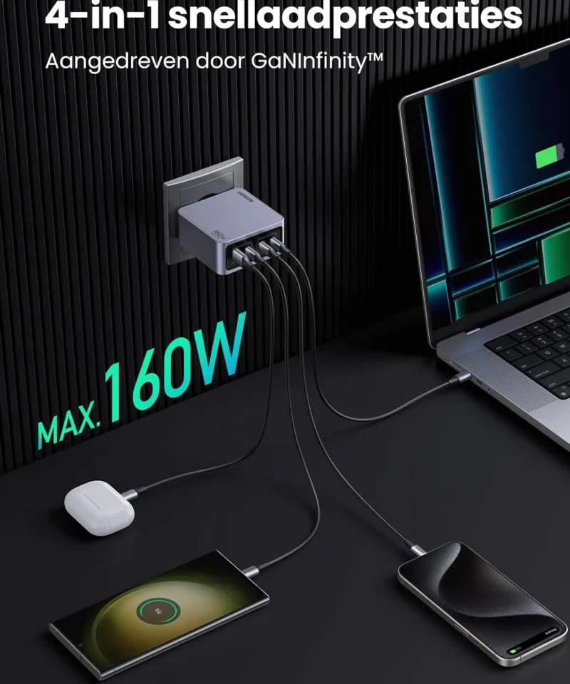 شارژر دیواری ۱۶۰ وات یوگرین UGREEN Nexode Pro 160W GaN Charger X763 15 شارژر دیواری ۱۶۰ وات یوگرین UGREEN Nexode Pro 160W GaN Charger X763 - Image 7