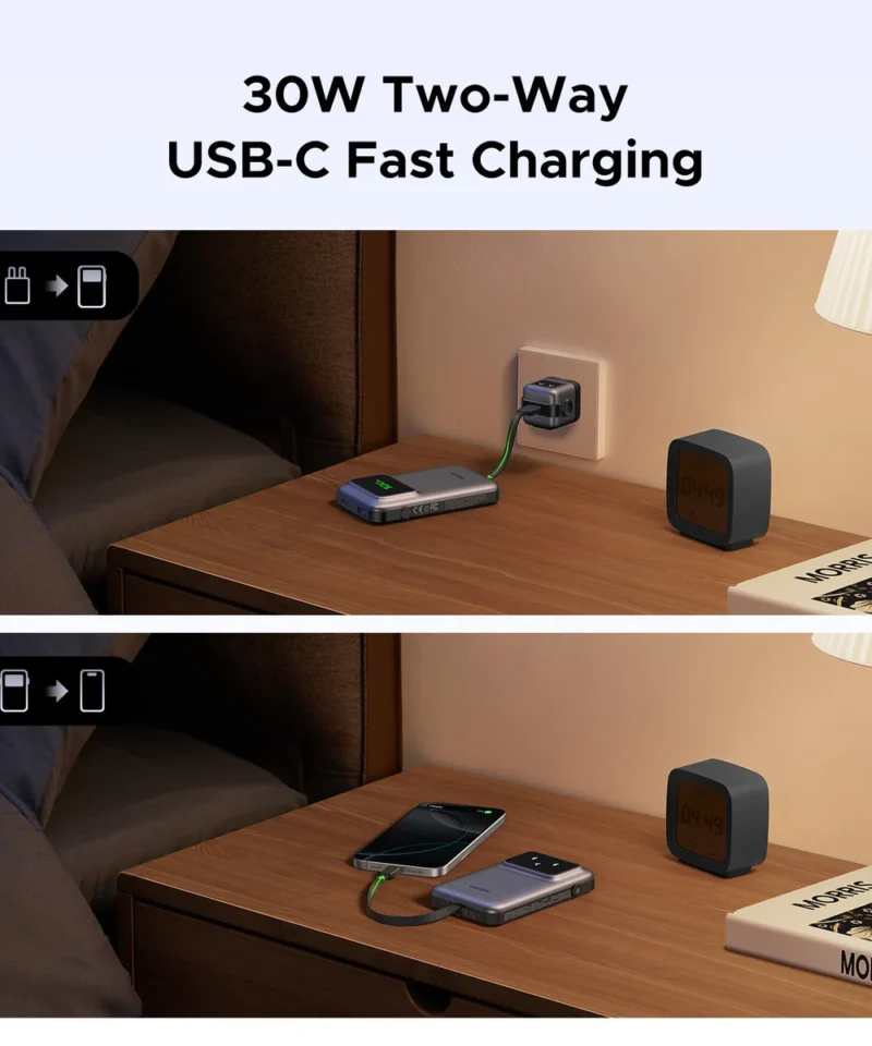 پاوربانک 10000 میلی آمپر مگ سیف یوگرین UGREEN Uno Power Bank 10000mAh 30W PB511 14 پاوربانک 10000 میلی آمپر مگ سیف یوگرین UGREEN Uno Power Bank 10000mAh 30W PB511 - Image 6